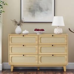 6 Drawer Rattan Dresser