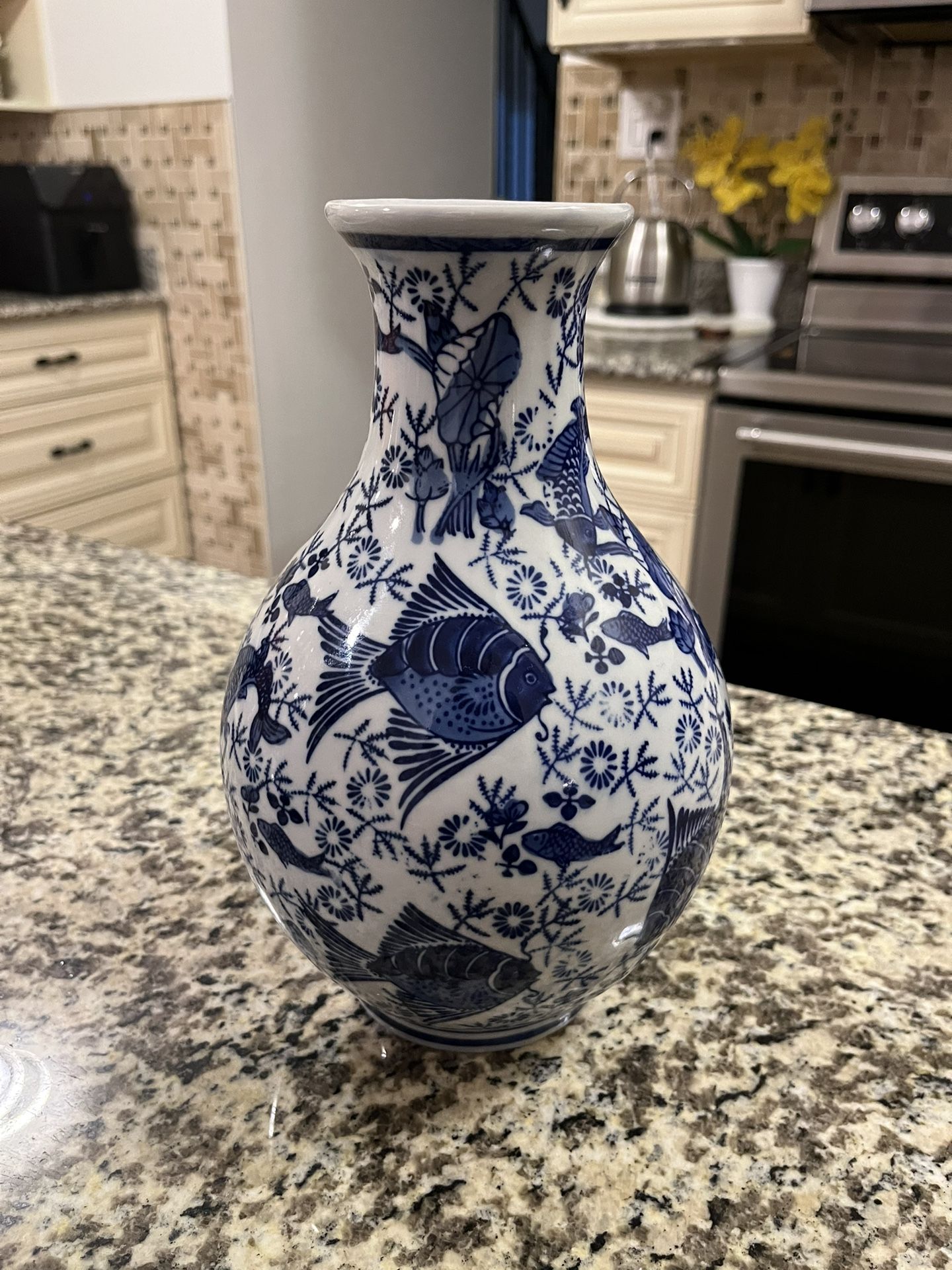 Blue & White Floral Vase
