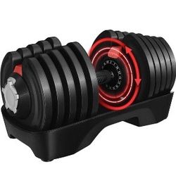 16-in-1 Quick-adjust Dumbbell, 1-sec Adjustable Dumbbell Weights From 4LBS To 90LBS, Space-saving Design For Home Gym, Black