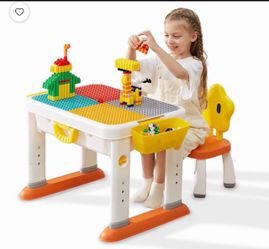 KUB Kids Activity Table and Chair Set, Toddler Learning Play Table Toys