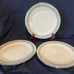 Vintage Retired Lenox Memoir Dinner Plates Made in USA Set Of 3