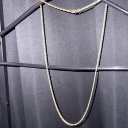 Solid Gold Rope Chain, 10kt 24in 