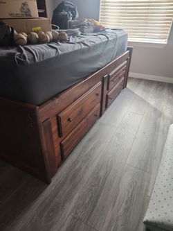 Full size bed frame and mattress