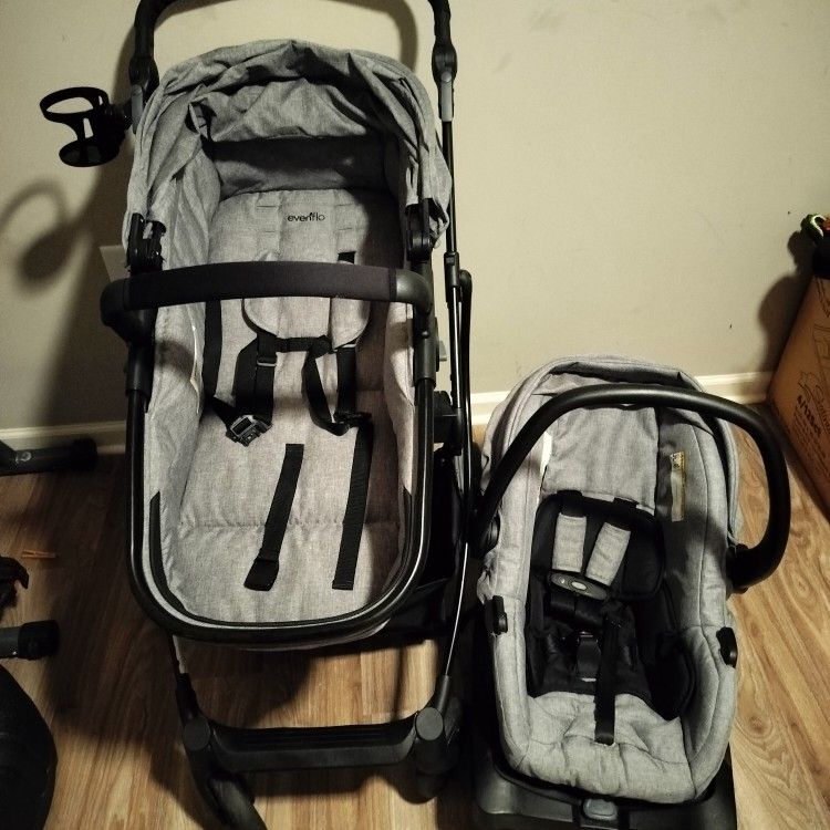 Stroller With Car Seat Evenflo Gray
