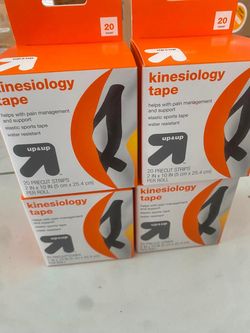 4 Pack UP&UP Kinesiology Tape 20 Precut Strips Elastic Sports Tape. 2 X 10