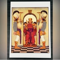 THE KING OF HEARTS Original Vintage Print Poster Maxfield Parrish Fine Art Deco Artist Antique Collectible Neoclassical Allegory Allegorical Painter
