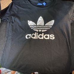 Black and White Small Adidas Shirt