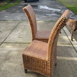 Set Of 6 Wicker Chairs