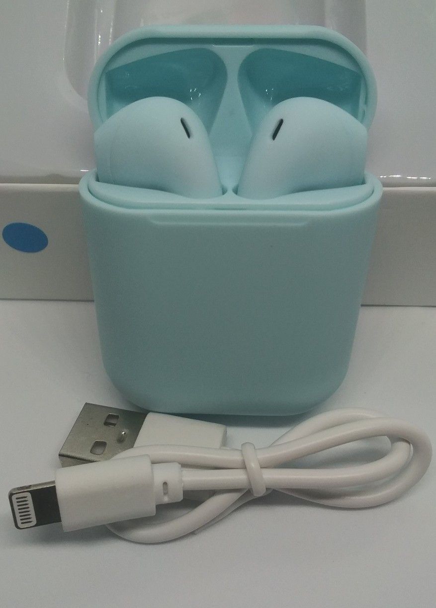 5.0 Powder Blue Auto Connect Bluetooth Earbuds