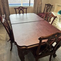 Price Drop - Full Size Dining Room Table And Six Chairs