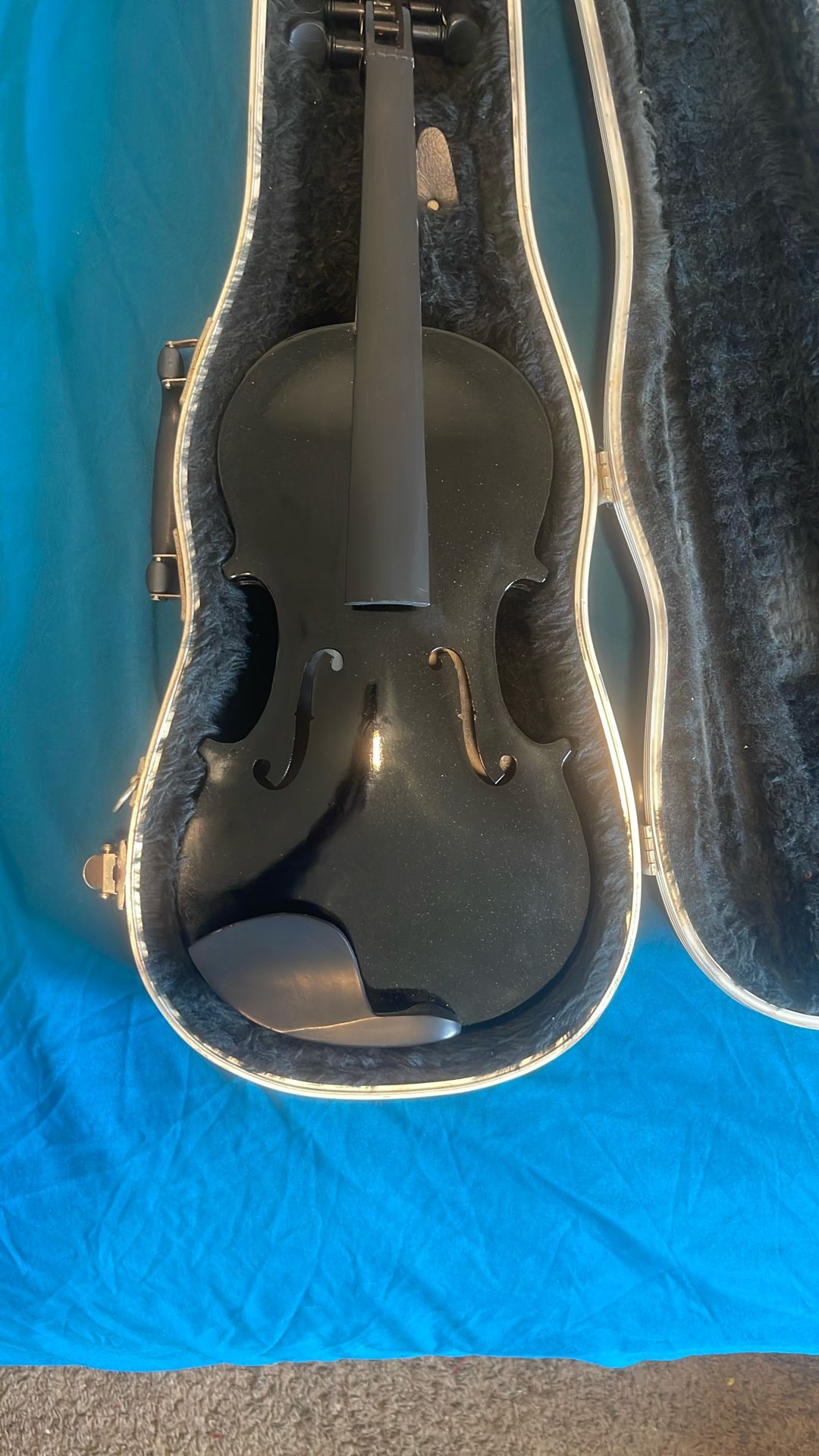 Black Sparkle Glitter Violin No Brand Name