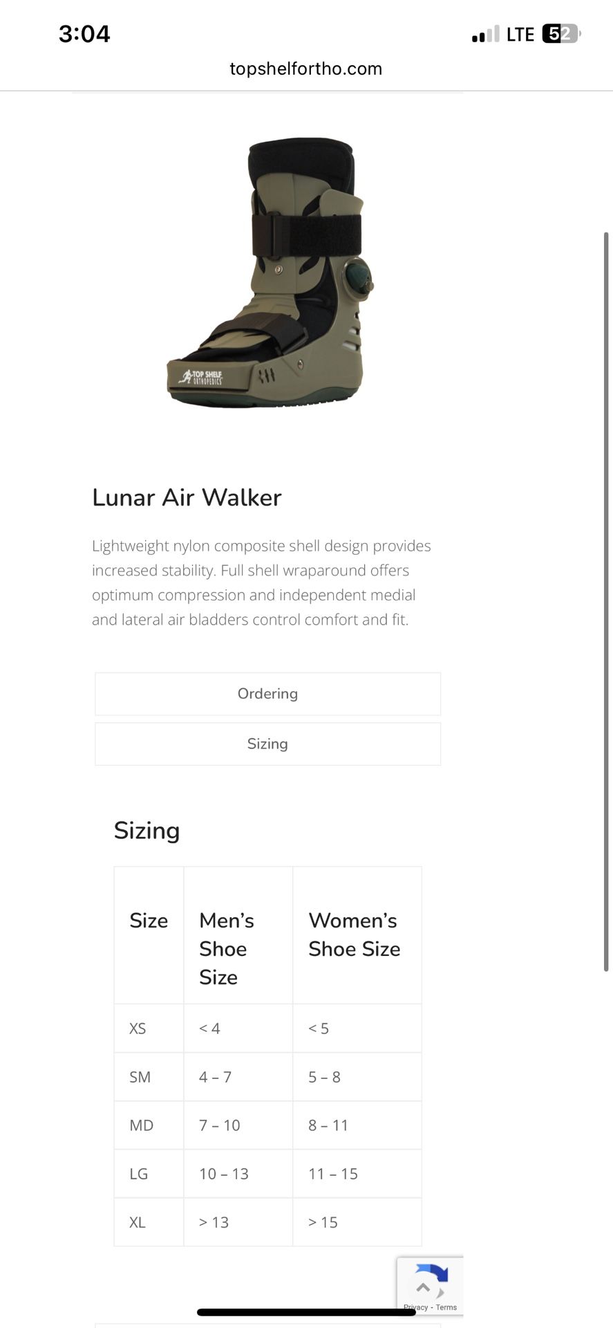Lunar Air Walker Orthopedic Boot