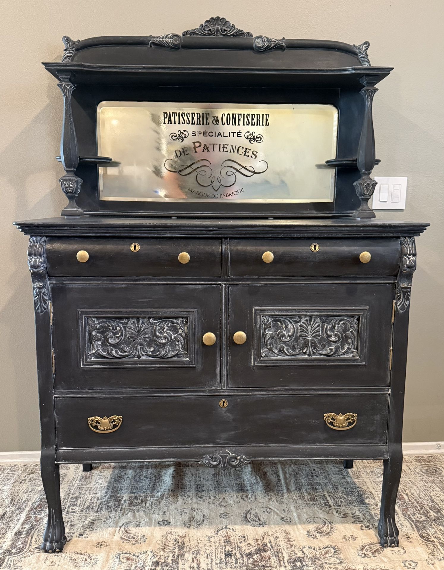 Antique Empire Buffet Sideboard