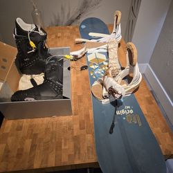 Snowboard, Bindings, and Boots