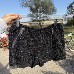 Sequin Black Booty Shorts 