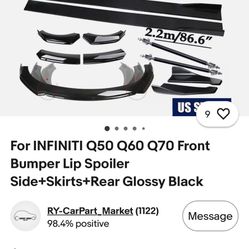 Bumper front lip spoiler side skirts
