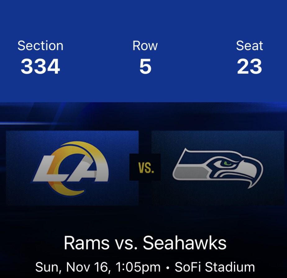 RAMS VS SEAHAWKS