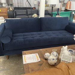 New Blue Velvet Sofa Delivery Available