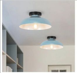 2 Pack Vintage Farmhouse Semi Flush Ceiling Light, Metal Semi Flush Mount Ceiling Light, E26 Base, Vintage Ceiling Light Fixture for Hallway Entryway