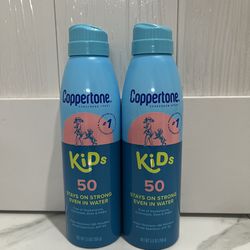 Coppertone Kids Sunscreen Spray, SPF 50 Spray Sunscreen for Kids, 5.5 Oz, Pack of 2