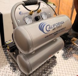 Ultra Quiet and Oil-Free 2.0 Hp, 4.6 Gal. Aluminum Twin Tank Electric Portable Air Compress