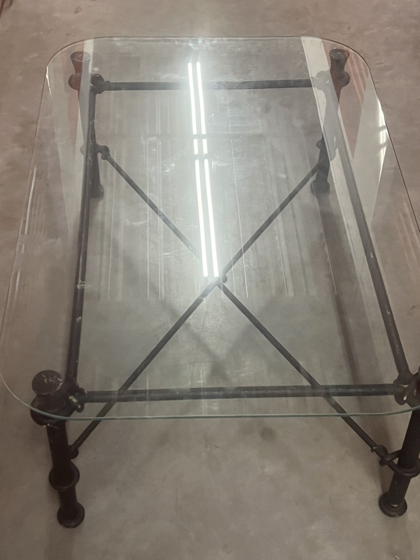 Metal and glass coffee table