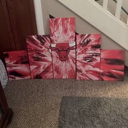 Chicago Bulls Canvas Sign (five Pieces) 