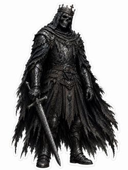 4.5” Dark Fantasy Skeleton Gothic King Sticker Grim Reaper Warrior