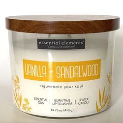 Essential Elements Vanilla & Sandalwood Candle