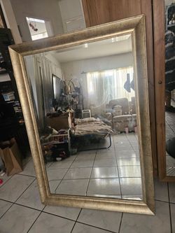 Large Wall Mirror with Gold Frame