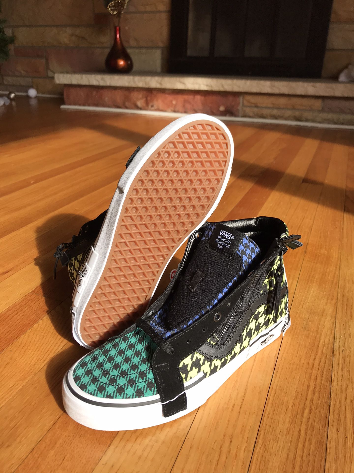 VANS SK8 HI CAP What The Buffalo High Top Shoes, Multi Plaid, Mens