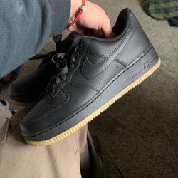 Air Force 1’s Black w/ brown gum soles