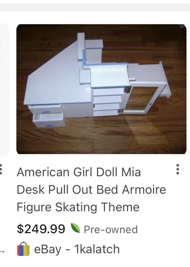 American Girl Doll Bed with Desk