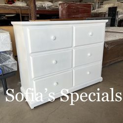 Solid Wood White Dresser 48”