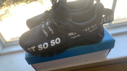 Black Sneakers with Text Print