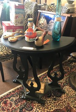 Antique Black a painted Half Table