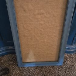 Distressed Teal Burlap Board