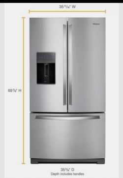 Whirlpool 36” Wide French Door Refrigerator – 27 Cu. Ft.