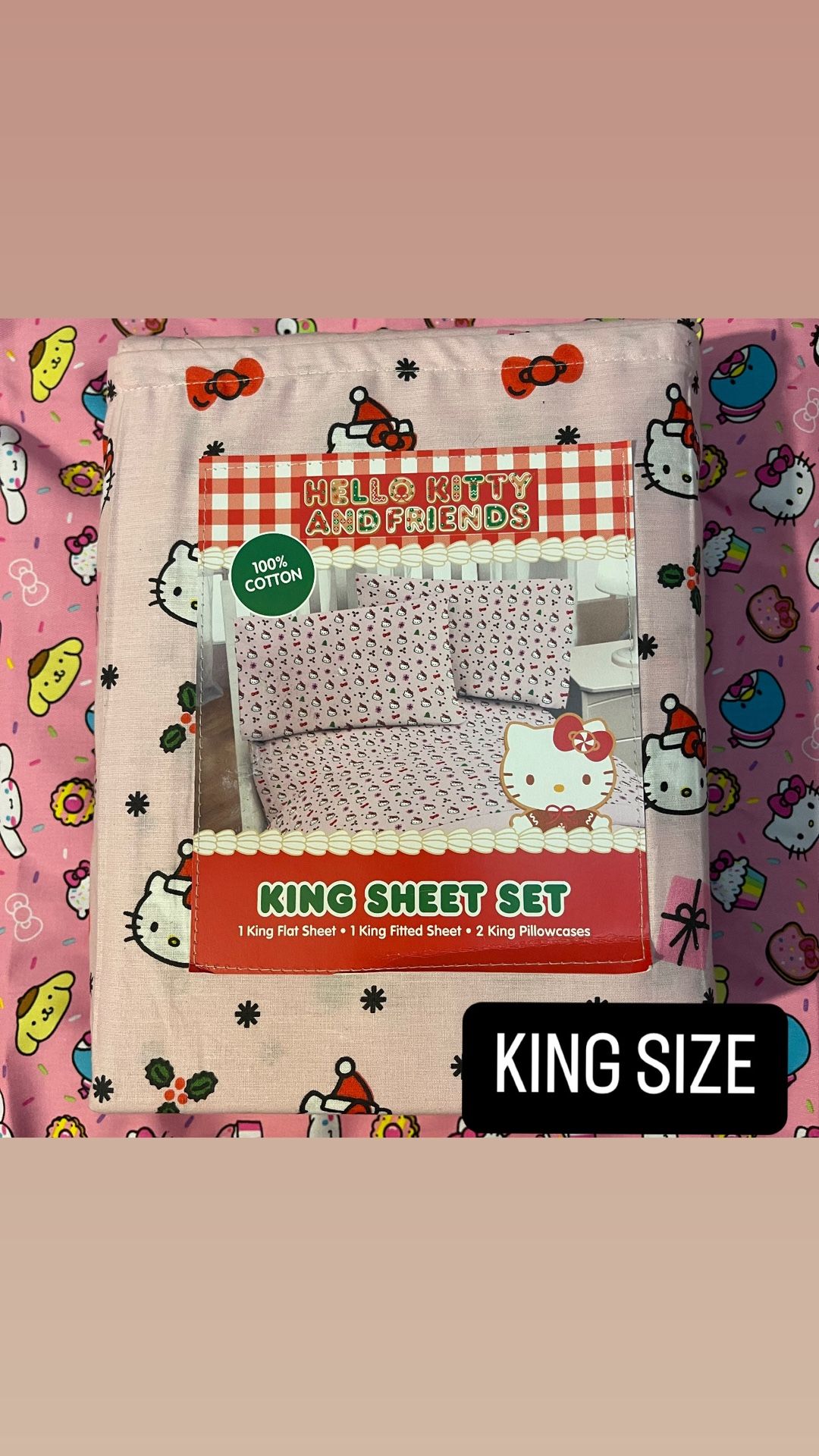 Hello Kitty 4pc Christmas sheets 