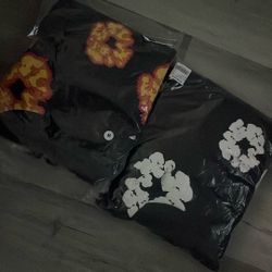 demin tear hoodies