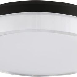 7" LED Flush Mount Ceiling Light,120V 16W 1100LM,3000K Warm White Close to Celing Light Fixtures, Surface Mount Ceiling Light(Black)