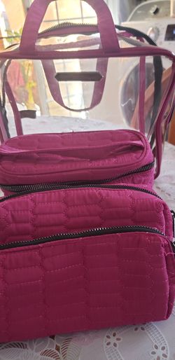 Fabric and Plastic Cosmetic bag