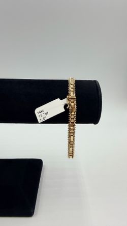 14KT YELLOW GOLD 7.5” LADIES FASHION BRACELET 13.7GR