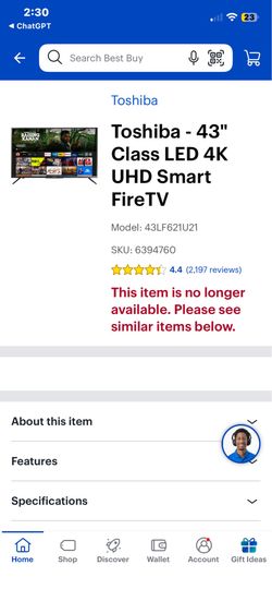 Toshiba - 43’ inch CLASS 4K UHD smart fireTV
