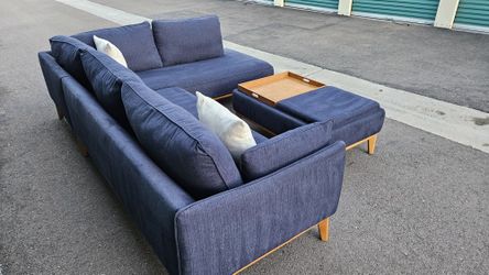 Macy's "Jollene" Blue 2pc Sectional Couch with Storage Ottoman ($3K+ Retail Value...60% OFF!!!)