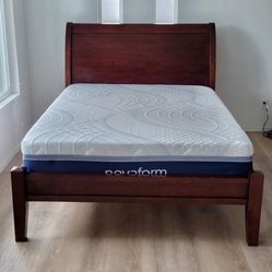Queen Sleigh Bed Frame from Pottery Barn and Novaform 14" Gel Memory Foam Mattress from Costco