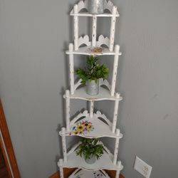 Handpainted Farmhouse Distressed Sunflowers Corner Shelf Plant Stand Boho 