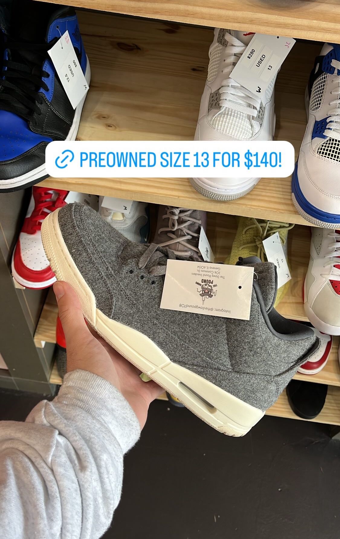 Preowned Air Jordan 3 Wool size 13
