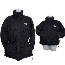 THE NORTH FACE HyVent Puffer Down Double Drawstring Black Coat Size L