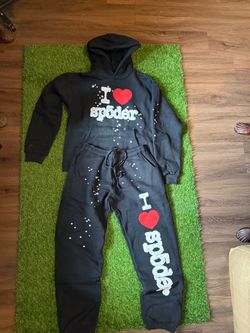Sp5der I Love Sp5der Hoodie and Sweatpants Set